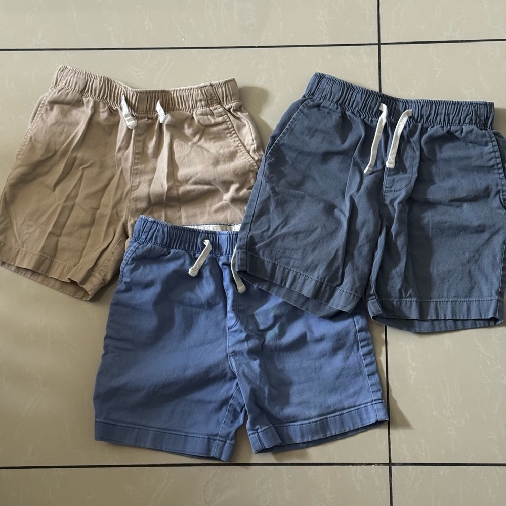 Crewcuts Kids Shorts Trio - Blue, Gray, Tan